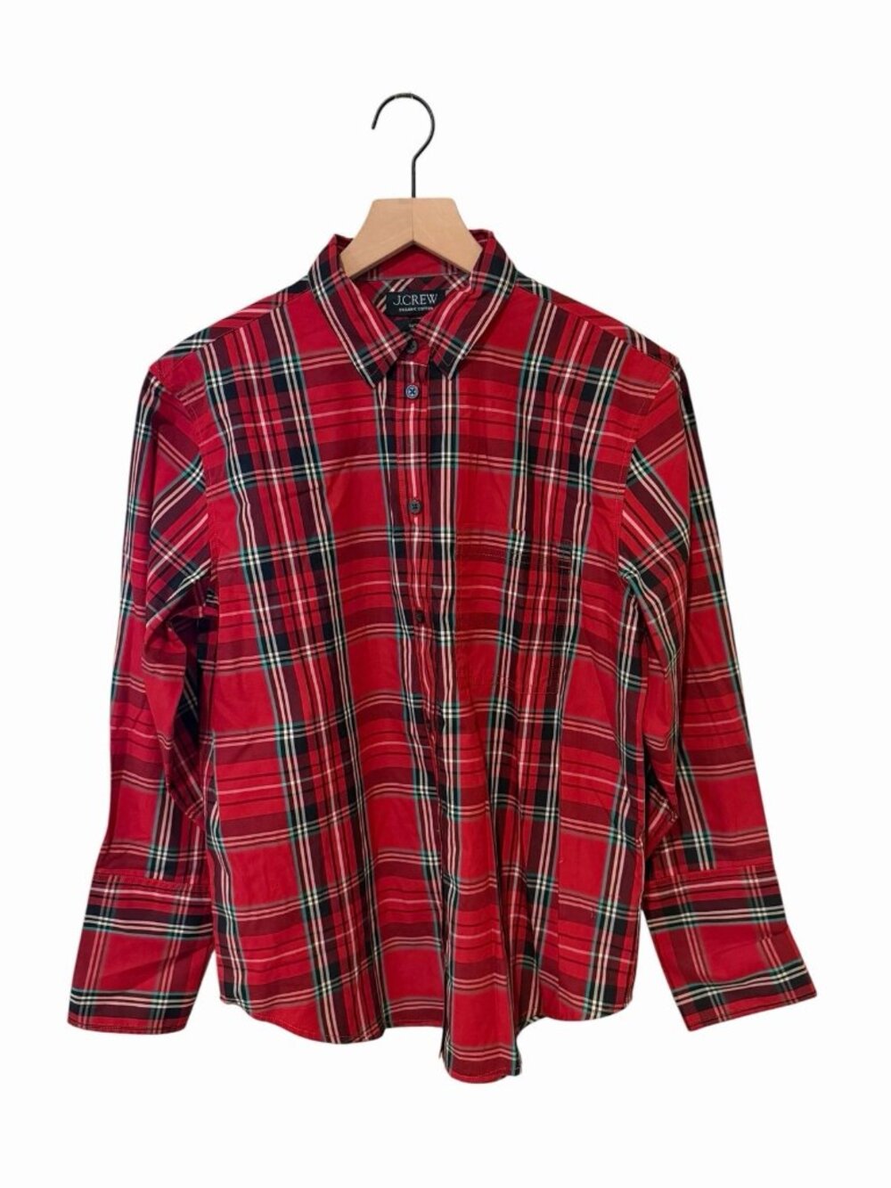 J. Crew Garçon Classic Shirt in Red Plaid Cotton Poplin 6 Holiday